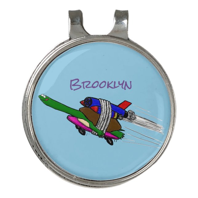 Flying tortoise golf hat clip (Front)