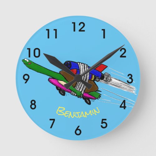 Flying tortoise round clock