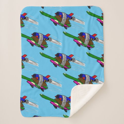 Flying tortoise sherpa blanket