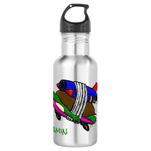 Flying tortoise stainless steel water bottle