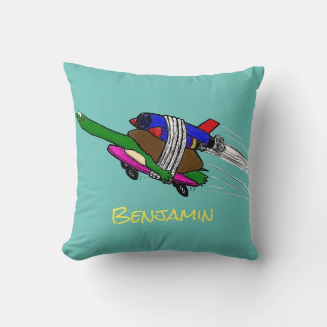 Flying tortoise throw pillow (Front)