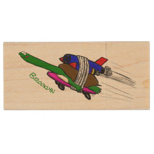 Flying tortoise wood flash drive