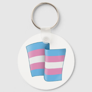 Flying Trans Pride Keychain