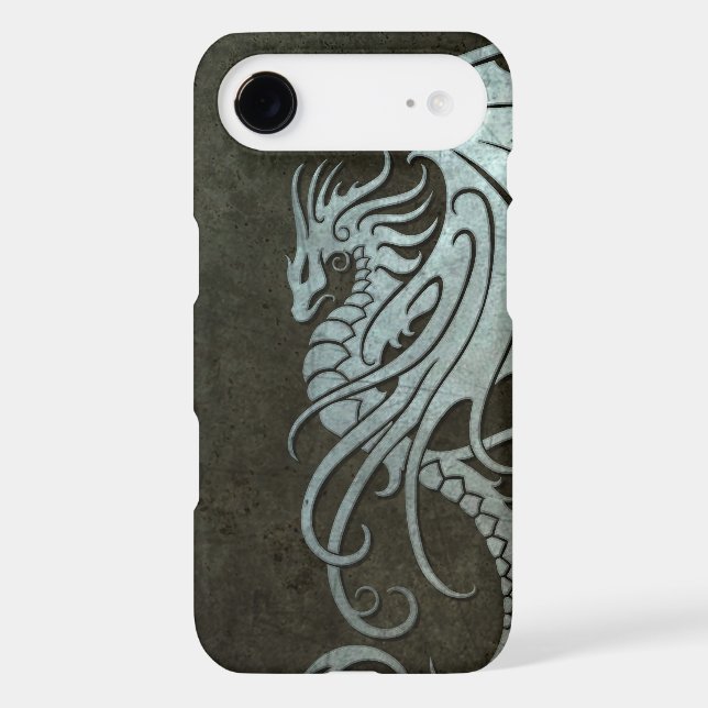 Flying Tribal Dragon – Industrial Steel Effect Case-Mate iPhone Case (Back)