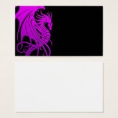 Flying Tribal Dragon - purple on black (Front & Back)