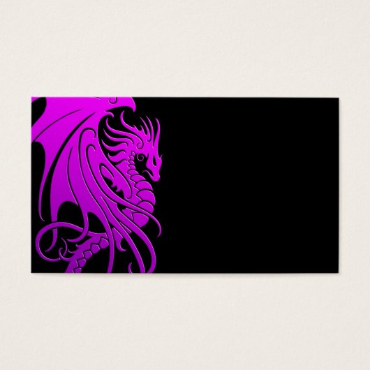 Flying Tribal Dragon - purple on black (Front)