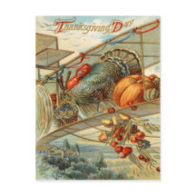 Flying Turkey Airplane Pumpkin Apple Pear Corn