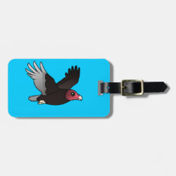 Flying Turkey Vulture Small Luggage Tag with leather strap