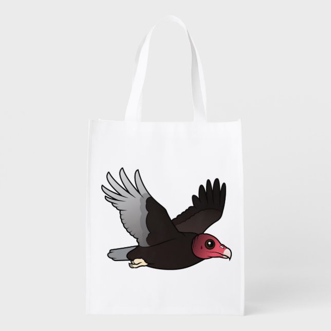 Flying Turkey Vulture Grocery Bag (Back)