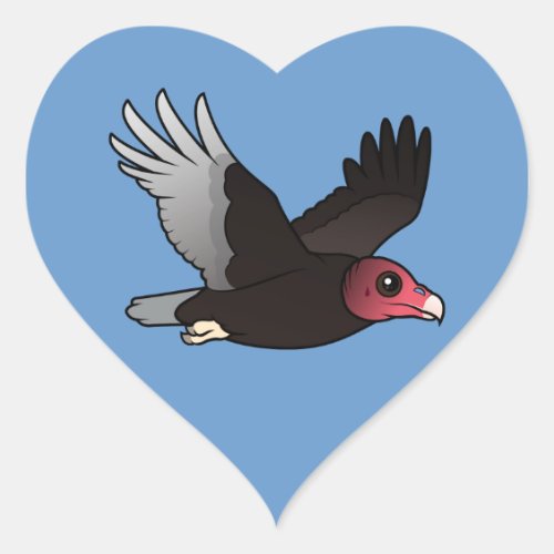 Flying Turkey Vulture Heart Sticker