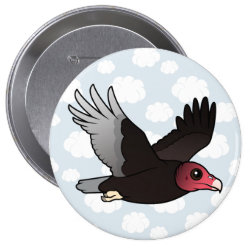 Flying Turkey Vulture Round Button