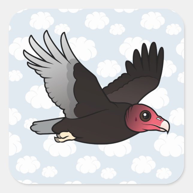 Flying Turkey Vulture Square Sticker (Front)