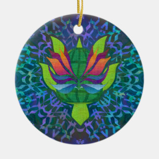 Flying Turtle Round Ornament