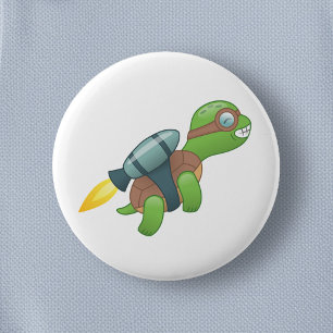 Flying Turtle with a Jetpack Button