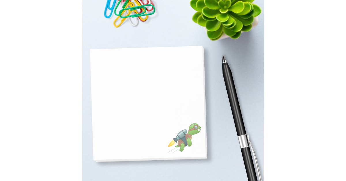 Flying Turtle with a Jetpack Post-it Notes | Zazzle