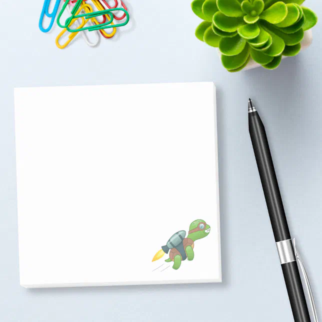 Flying Turtle with a Jetpack Post-it Notes | Zazzle