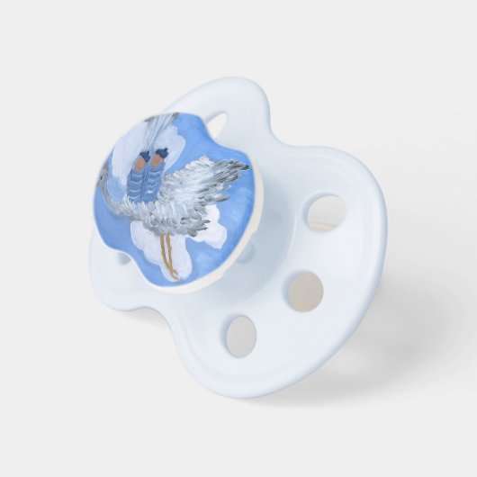 Flying Twin Boy Babies Pacifier (Front Right)
