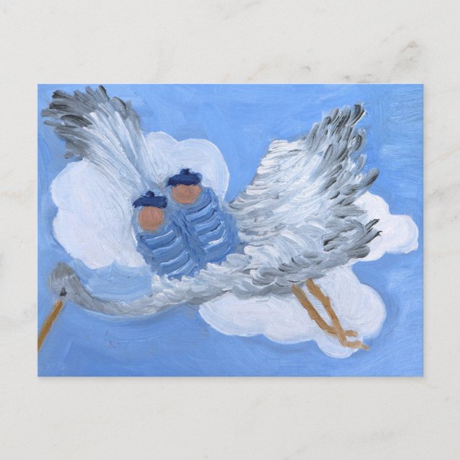 Flying Twin Boy Babies:Susan Payne-Trutna Postcard (Front)