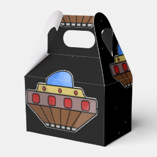Flying ufo in space black favor boxes