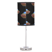Flying ufo in space black table lamp (Back)