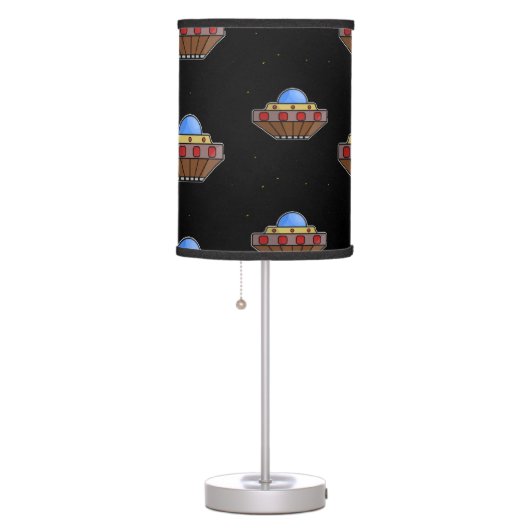 Flying ufo in space black table lamp (Right)