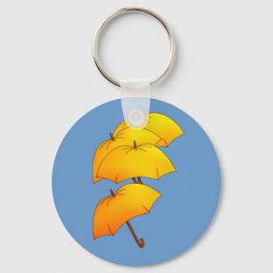 Flying umbrellas keychain