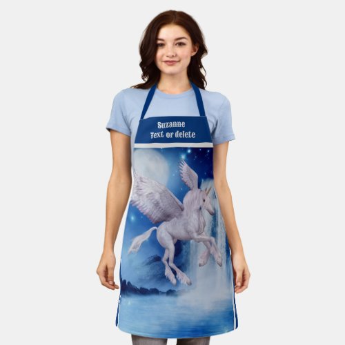 Flying Unicorn Horse Waterfall Personalized Apron