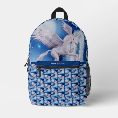 Flying Unicorn Horse Waterfall Personalized Printed Backpack