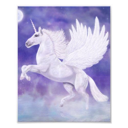 Flying Unicorn on Fantasy Background Photo Print