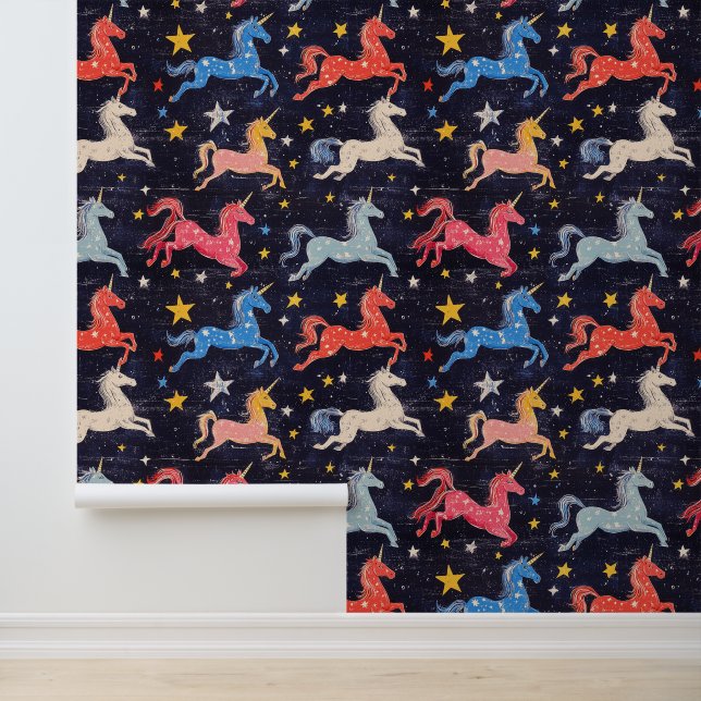 Flying Unicorn Pony Chalk Drawing Pattern  Wallpaper (Application)