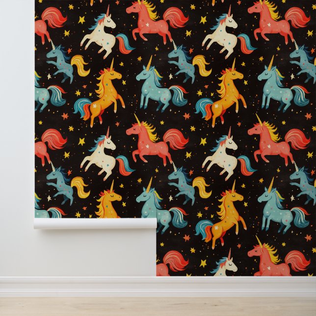 Flying Unicorn Pony Chalk Drawing Pattern  Wallpaper (Application)