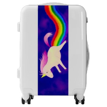 Flying Unicorn Rainbow Custom Personlized Name Luggage by UnicornFartz at Zazzle