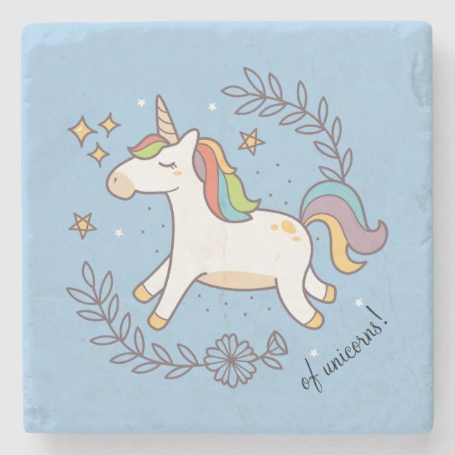 Flying Unicorn Stone Coaster (Front)