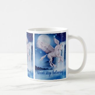 Flying Unicorn Waterfall Believe Fantasy Horse  