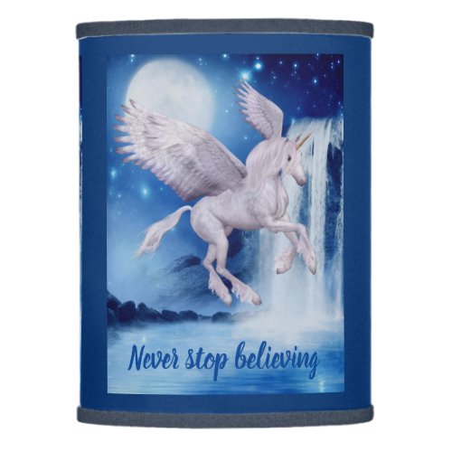 Flying Unicorn Waterfall Believe Fantasy Horse  Lamp Shade