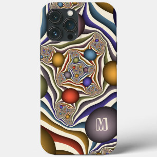 Flying Up Colorful Abstract Fractal Art Monogram iPhone 13 Pro Max Case