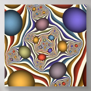 Flying Up, Colorful Modern Abstract Fractal Art Acrylic Photo Tile