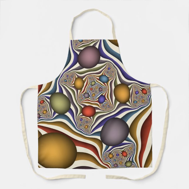 Flying Up Colorful Modern Abstract Fractal Art Apron (Front)