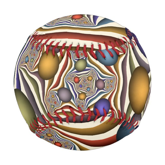 Flying Up Colorful Modern Abstract Fractal Art Baseball (Front)