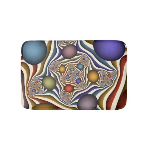 Flying Up Colorful Modern Abstract Fractal Art Bath Mat