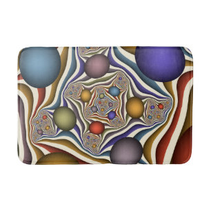 Flying Up, Colorful, Modern, Abstract Fractal Art Bath Mat