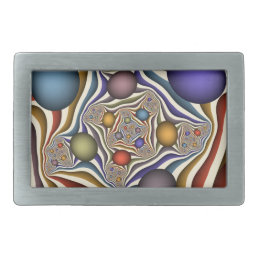 Flying Up Colorful Modern Abstract Fractal Art Belt Buckle