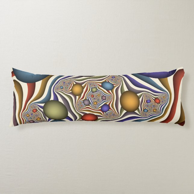 Flying Up, Colorful Modern Abstract Fractal Art Body Pillow (Front)