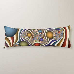 Flying Up, Colorful Modern Abstract Fractal Art Body Pillow
