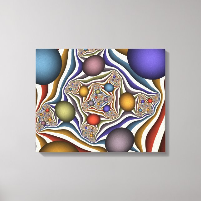 Flying Up, Colorful, Modern, Abstract Fractal Art Canvas Print (Front)