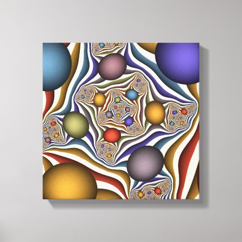 Flying Up Colorful Modern Abstract Fractal Art Canvas Print