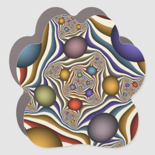 Flying Up Colorful Modern Abstract Fractal Art Car Magnet