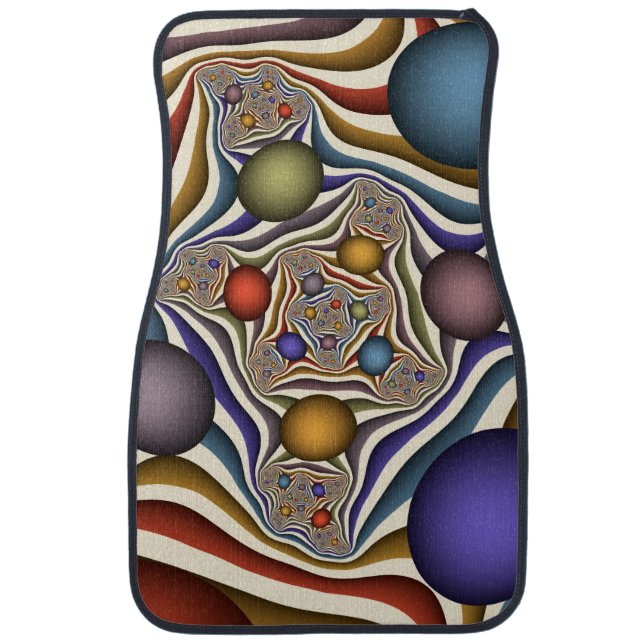 Flying Up, Colorful, Modern, Abstract Fractal Art Car Mat (Front)
