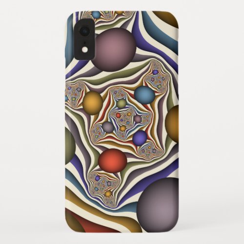 Flying Up Colorful Modern Abstract Fractal Art iPhone XR Case
