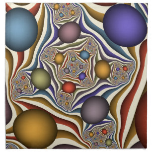 Flying Up, Colorful Modern Abstract Fractal Art Cloth Napkin